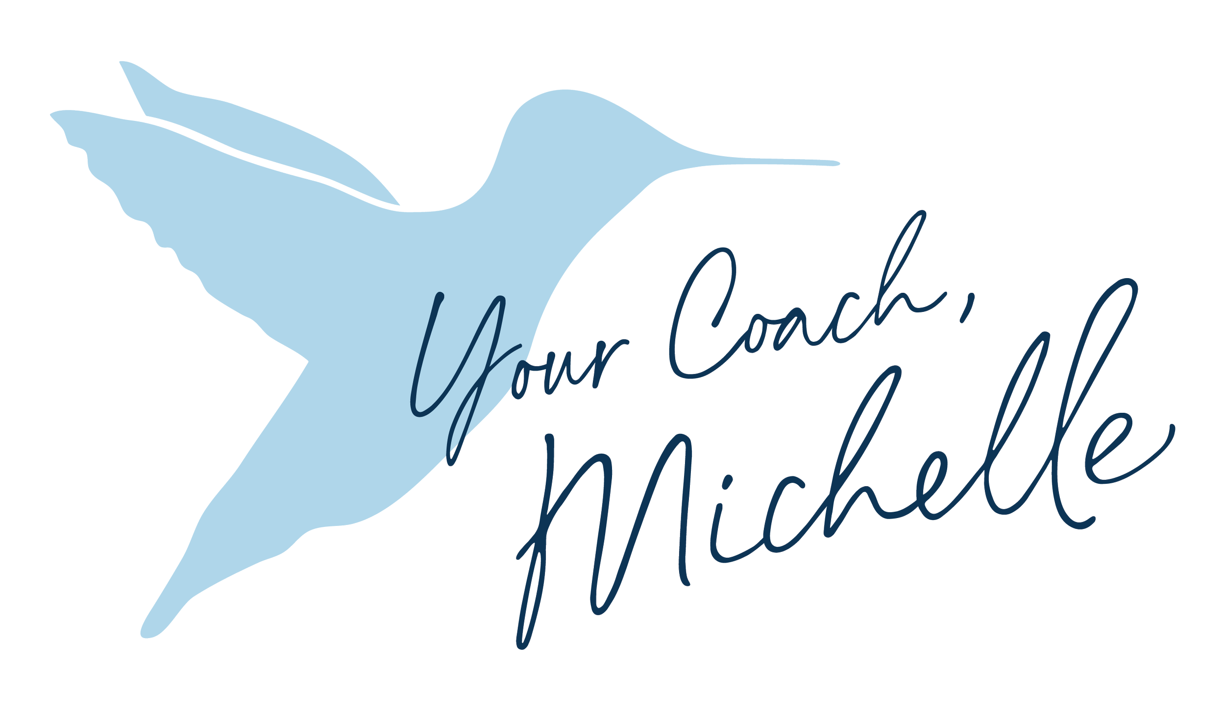 Your Coach, Michelle signature with hummingbird icon