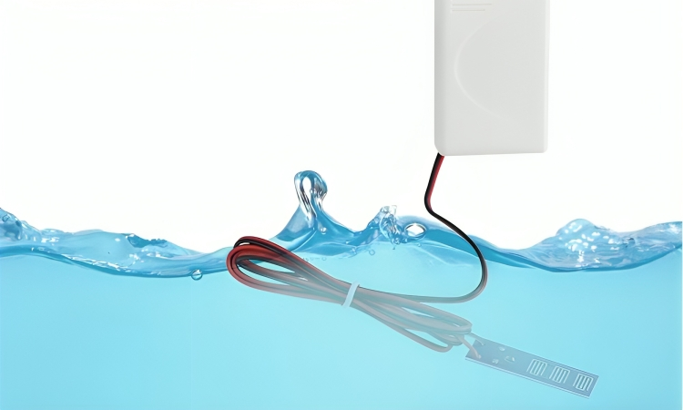 A water heater's electric element submerged in water with the power cord unplugged.