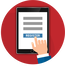 A hand holding a smartphone with a shopping cart icon on the screen