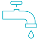 Shower faucet with a water droplet.  MarCELL PRO can monitor water or leak detection