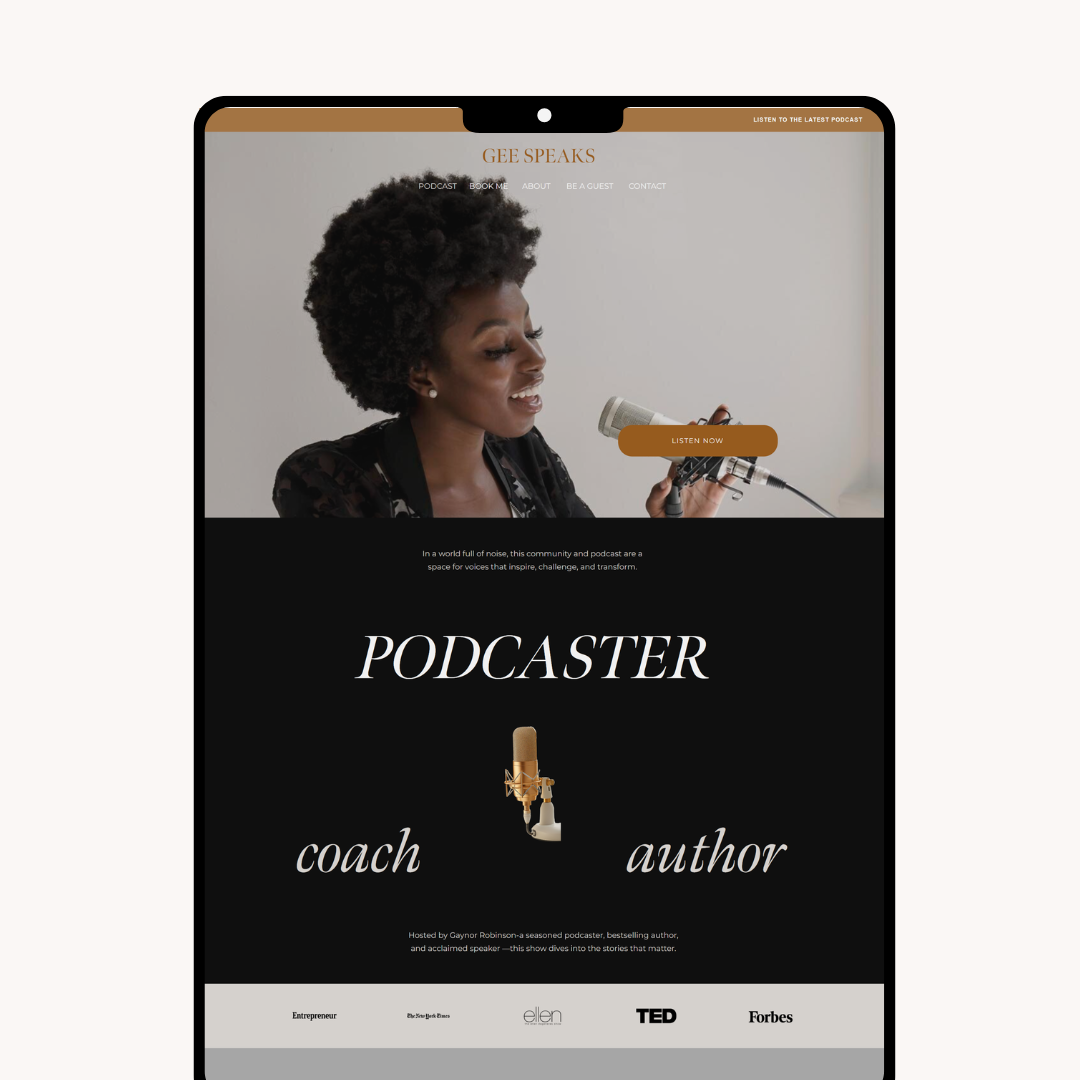 Abbott Showit website template for podcasters and coaches
