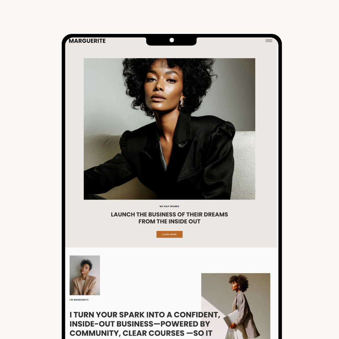 Marguerite Showit website template for coaches and online businesses