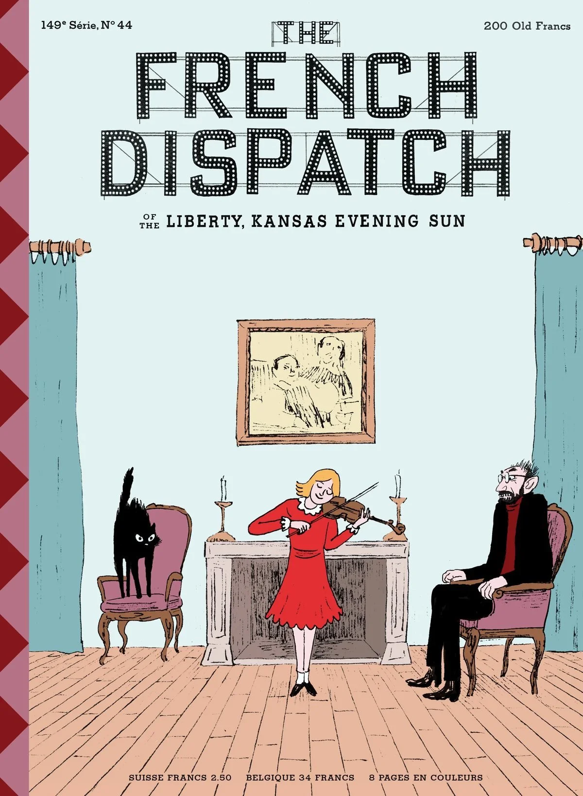 Cover: a girl in red plays violin in a parlor