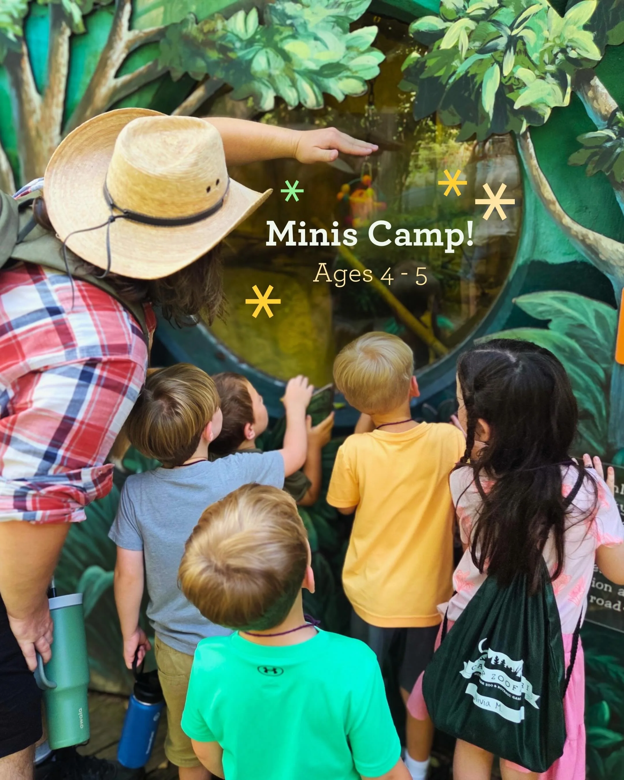 Does your little explorer love big adventures? 🐾

Camp Zoofari Minis is the perfect first camp experience for ages 4-5! From animal encounters and outdoor play to crafts, stories, and hands-on learning, every day brings something new to discover!

C