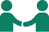 Two people shaking hands