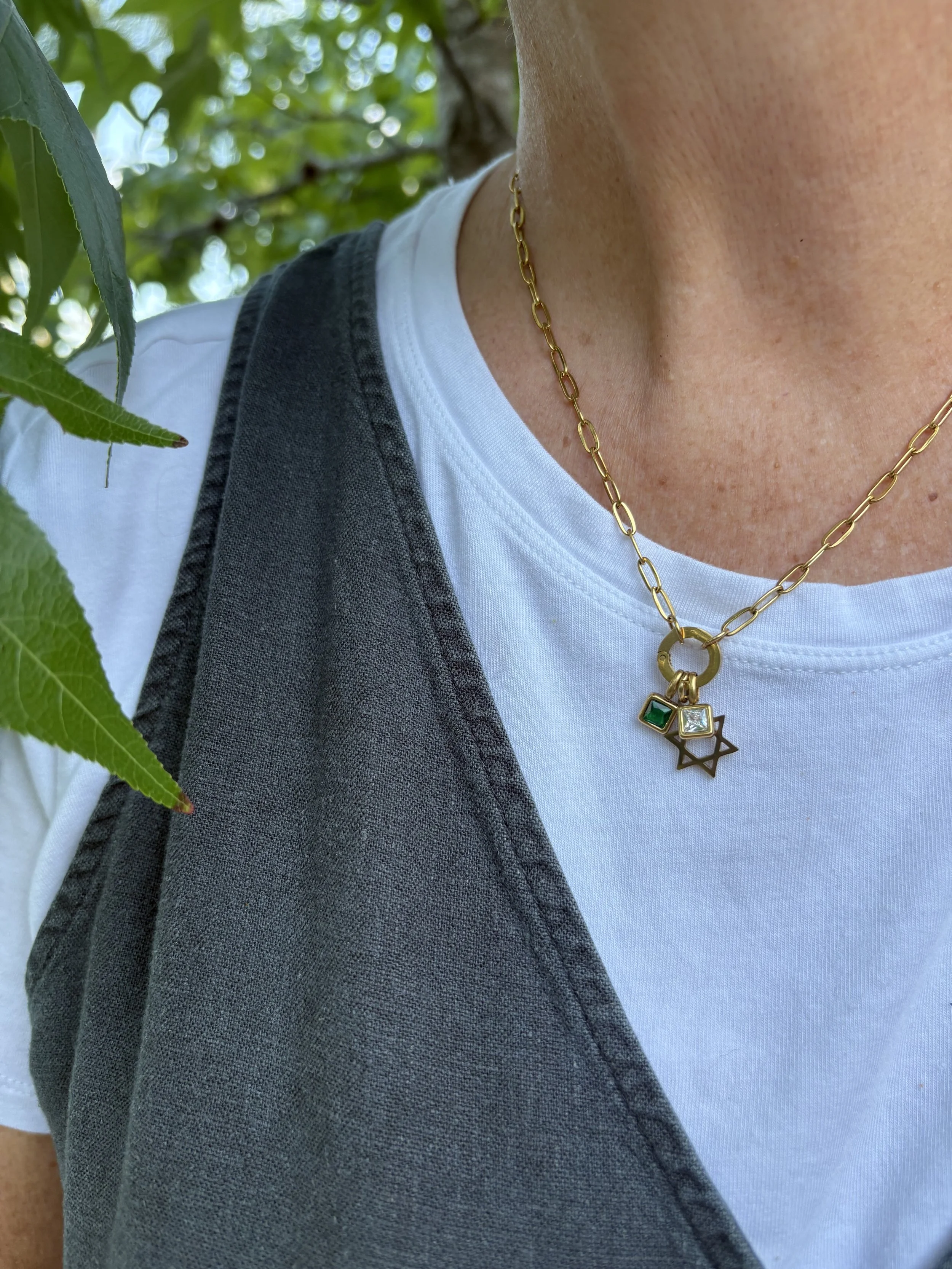 Star of David Birthstone Necklace