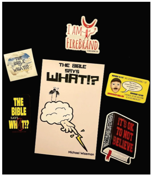 SIGNED COPY of "The Bible Says What!?" the book- W/STICKERS