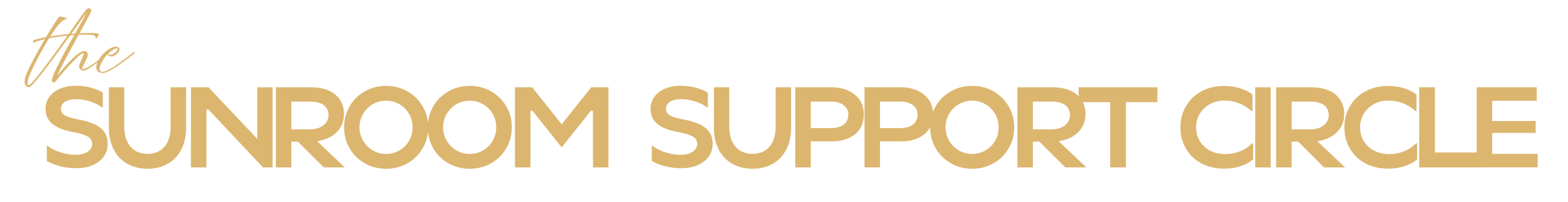 Logo for The Sunroom Support Circle in gold and black text.