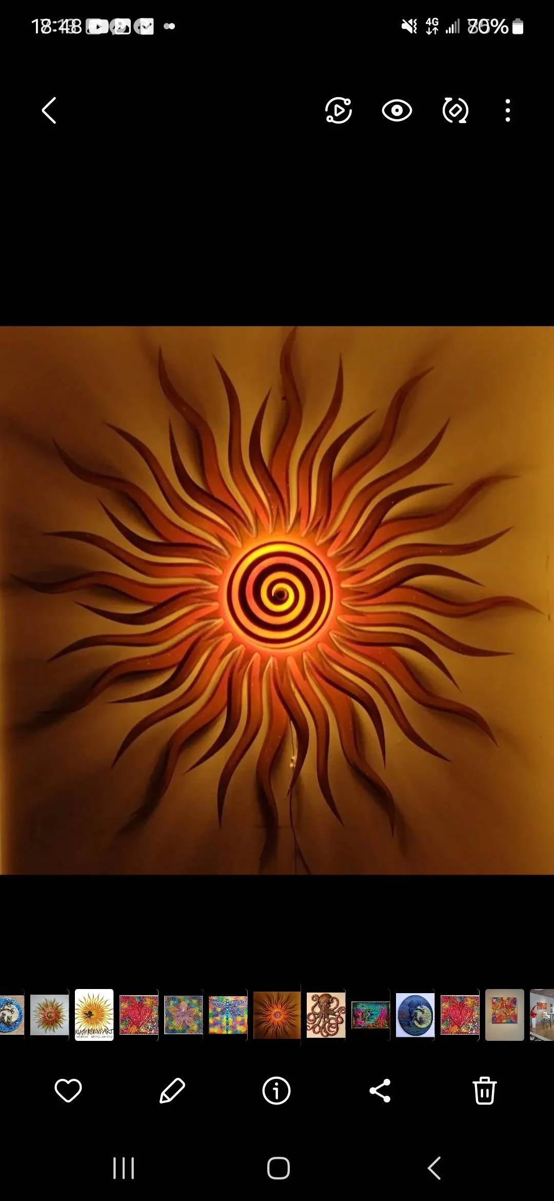 Sun and Star Sculpture - Gold