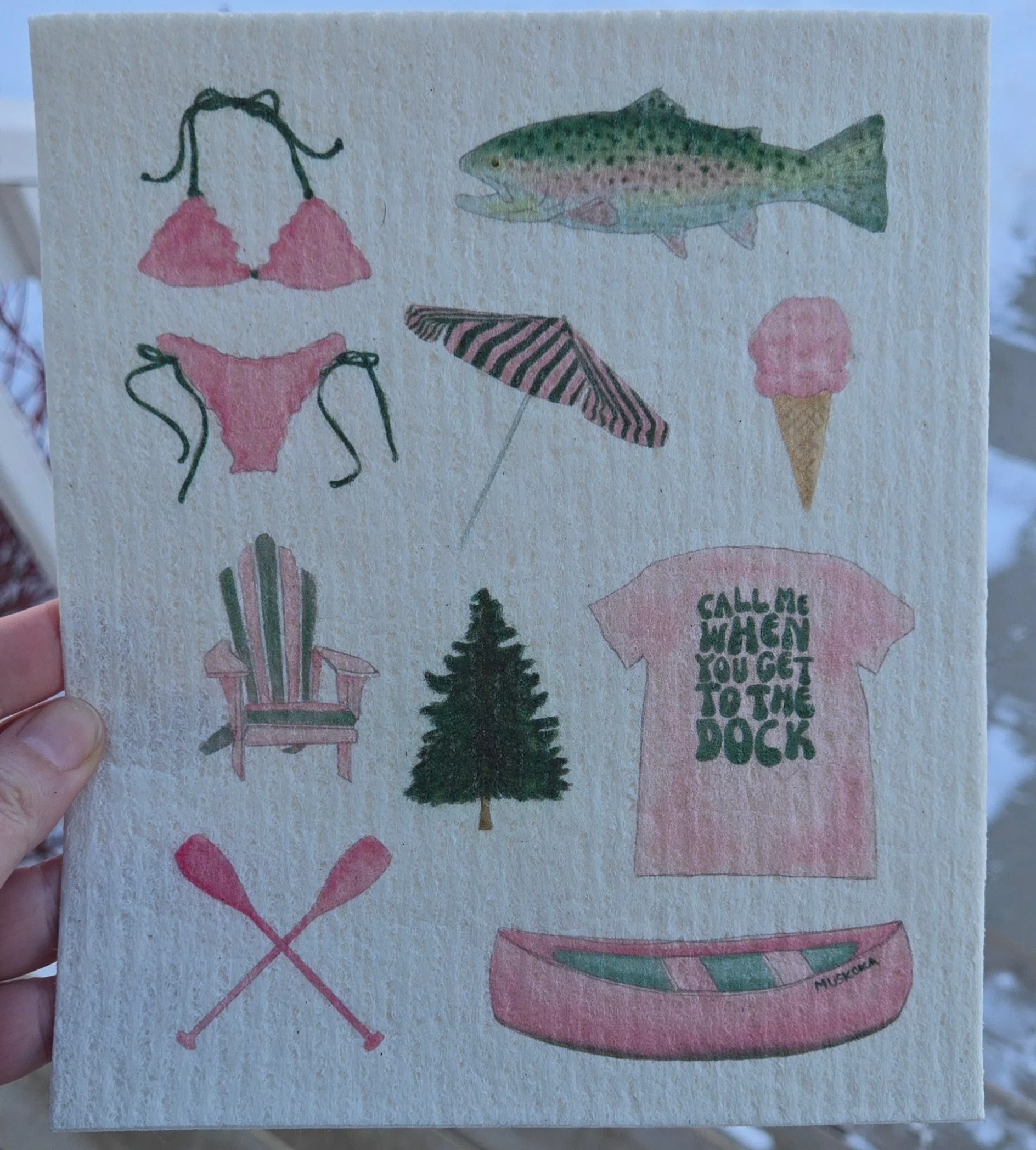 Muskoka Crossing x Wish You Were Here Studio Swedish Dish Cloth