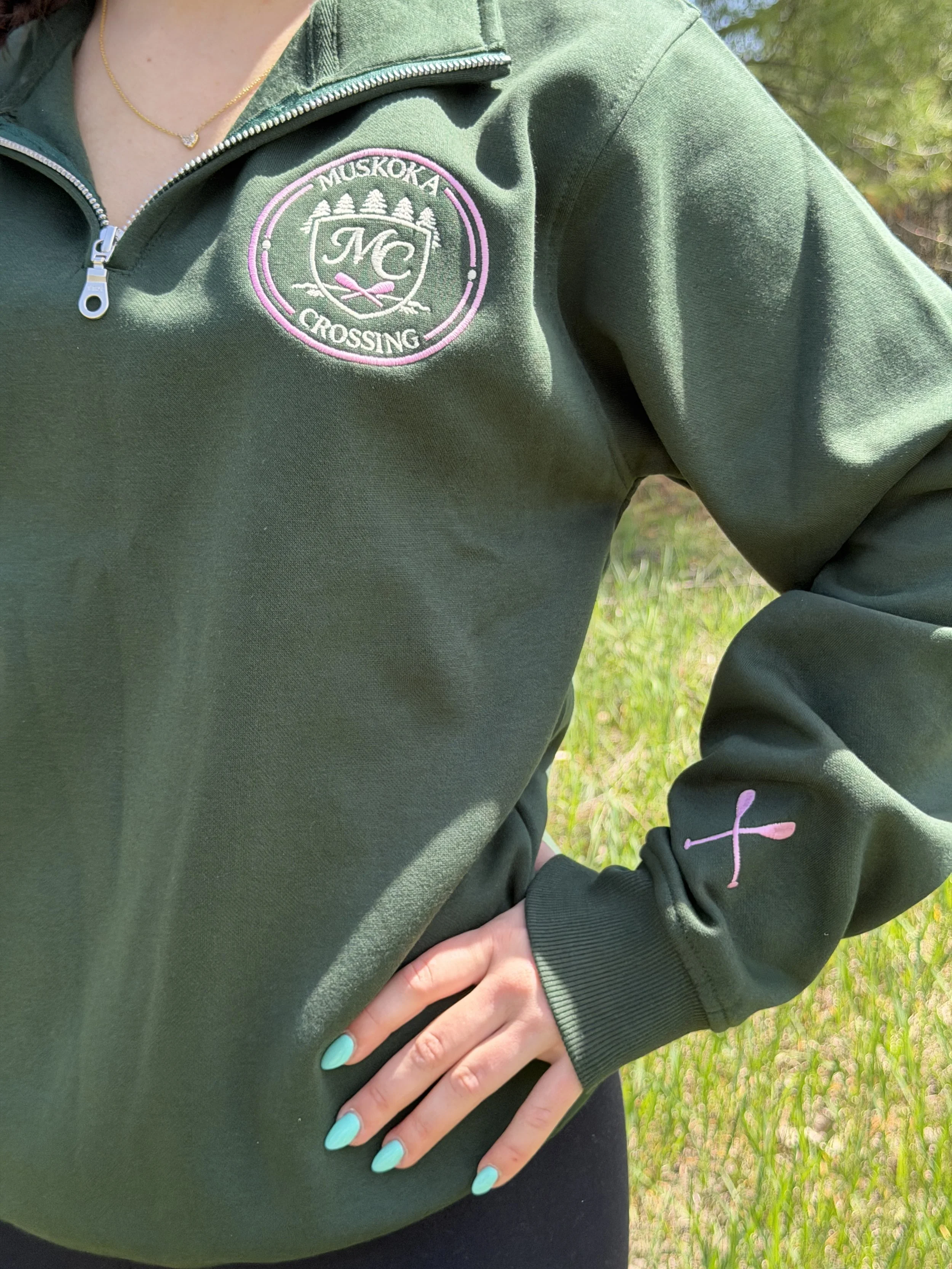 Muskoka Crossing Crest Embroidered Sweater