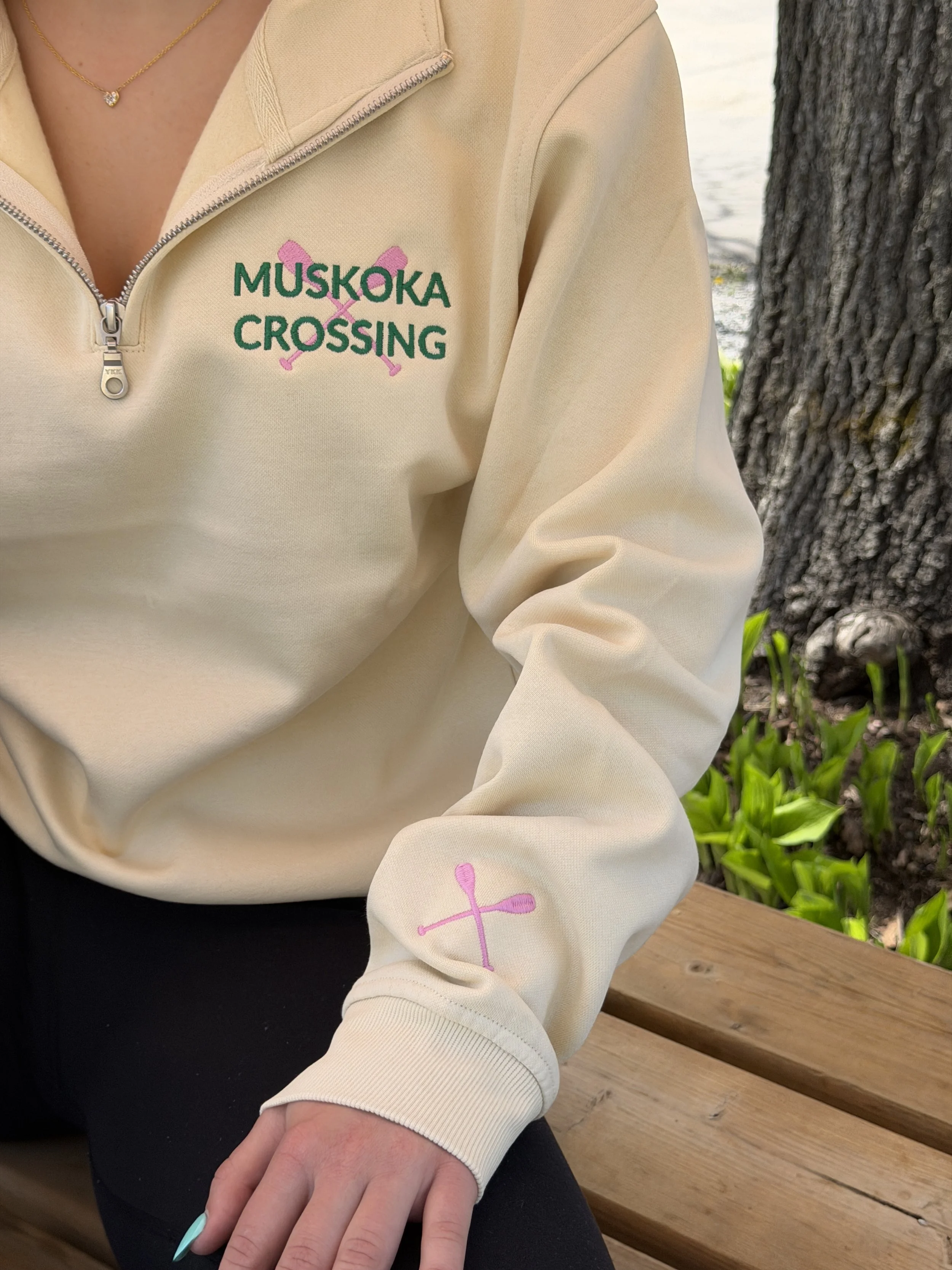 Muskoka Crossing Logo Embroidered Sweater - Butter Yellow