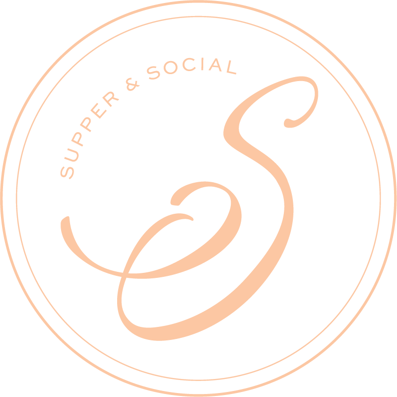 Logo with a stylized flamingo outline and the words "Super & Social" curved around the upper part of the circle.