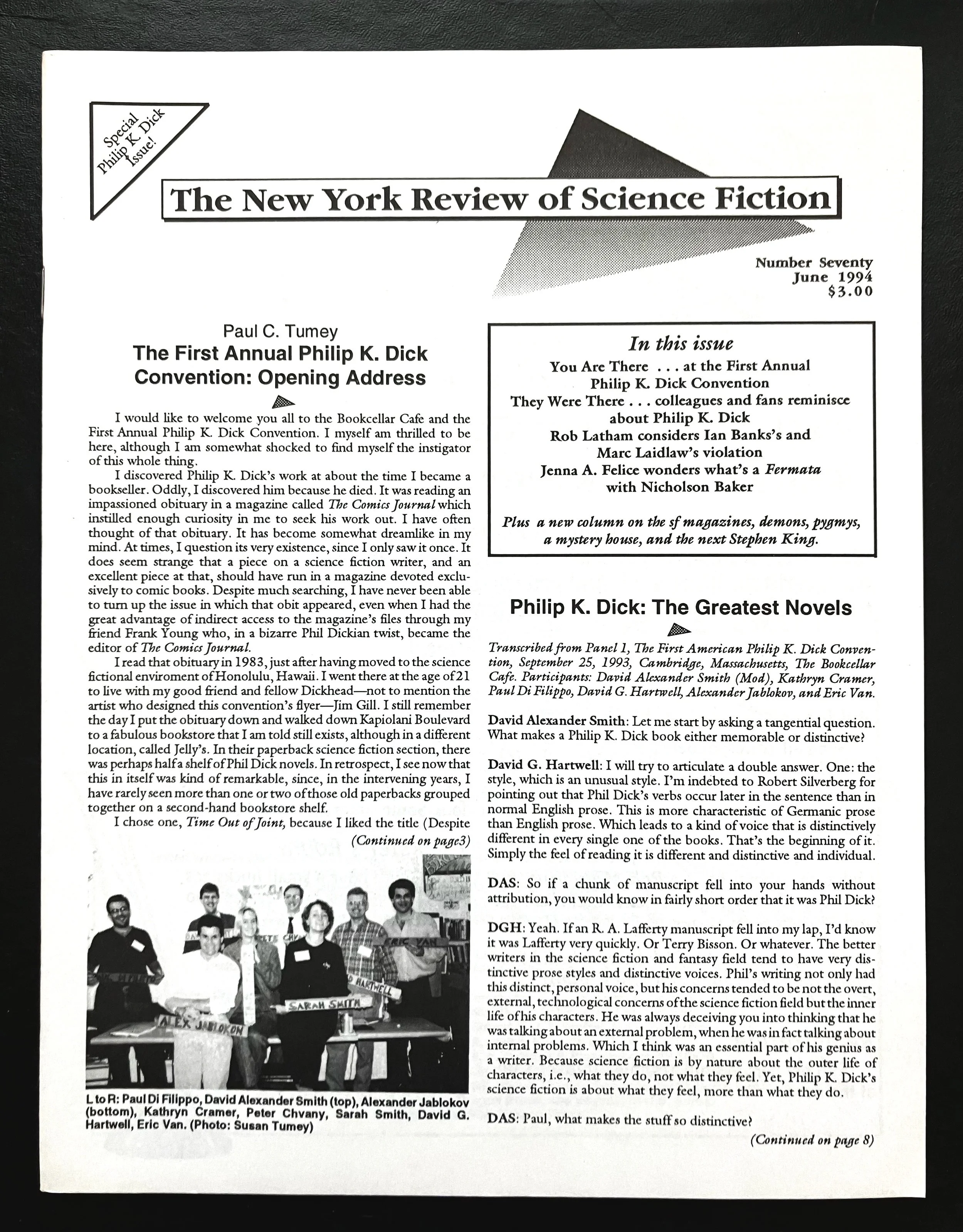 Philip K. Dick - New York Review of Science Fiction (1994) - PKD Con Coverage