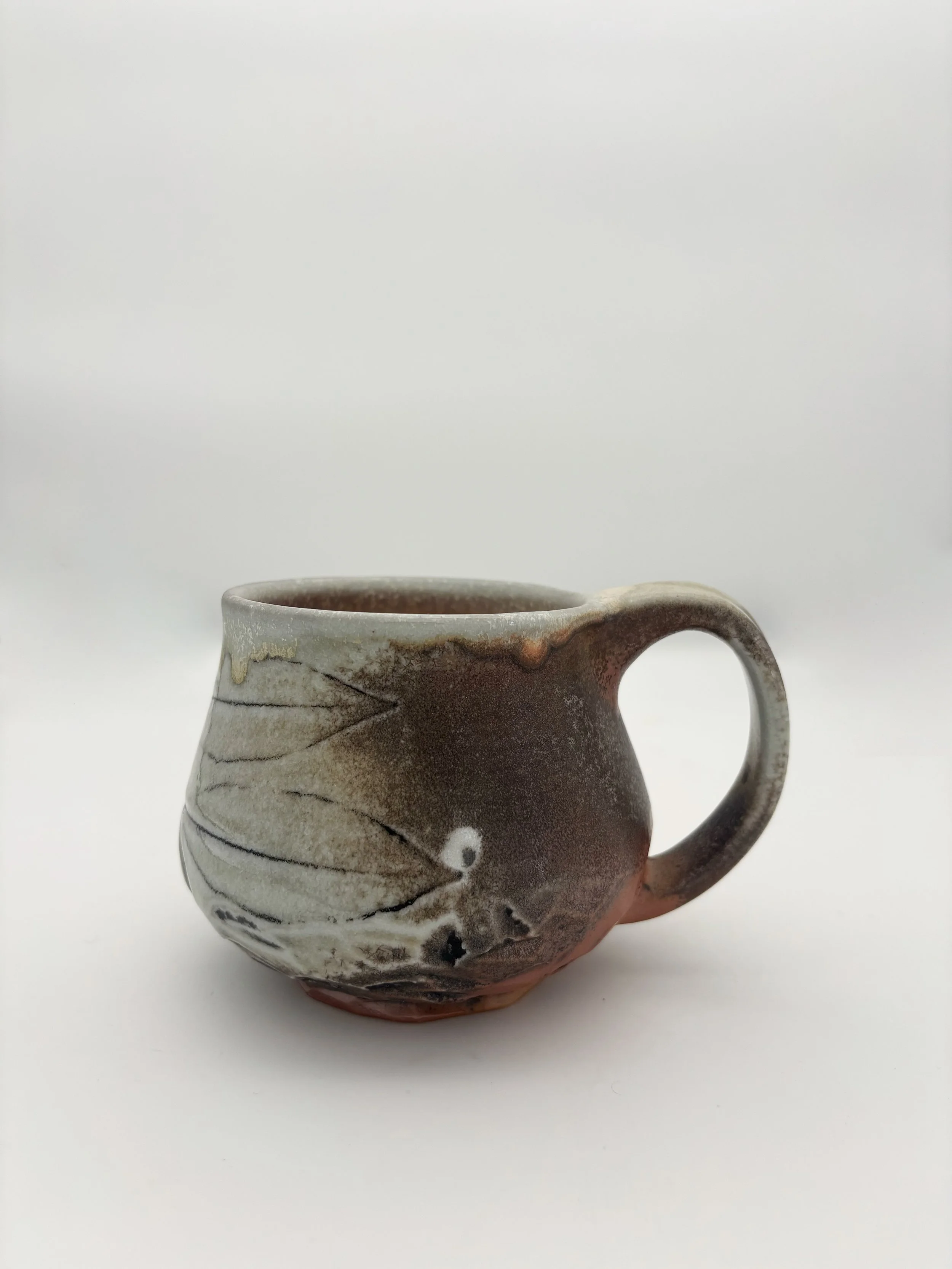 Wood fired mug with pressed Sage
