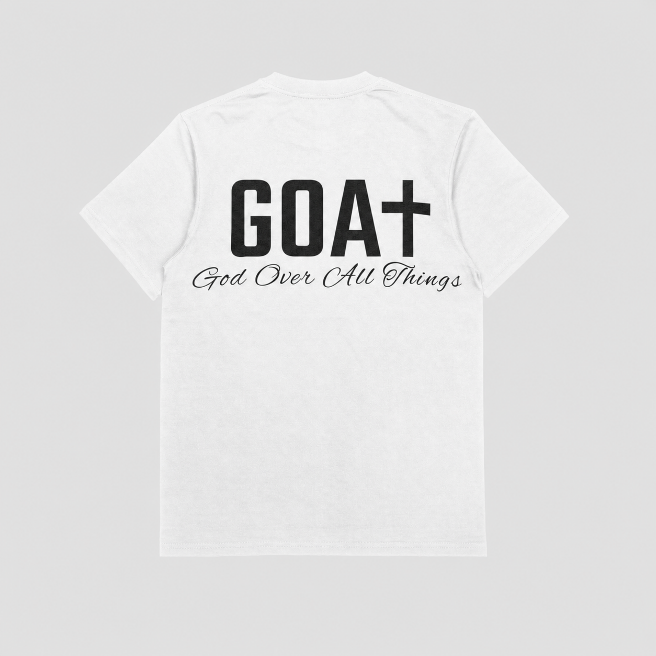 GOAT Tee - White Mockup Back.png