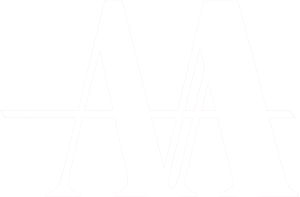 Stylized black and white logo with overlapping letters A and a
