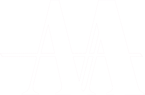 A black and white logo with overlapping letters 'A' and 'A' and horizontal lines running through the design.