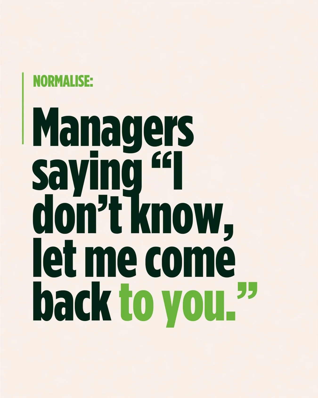 Confidence &ne; knowing everything.

Sometimes good leadership sounds like: &ldquo;Let me check.&rdquo;

🌱