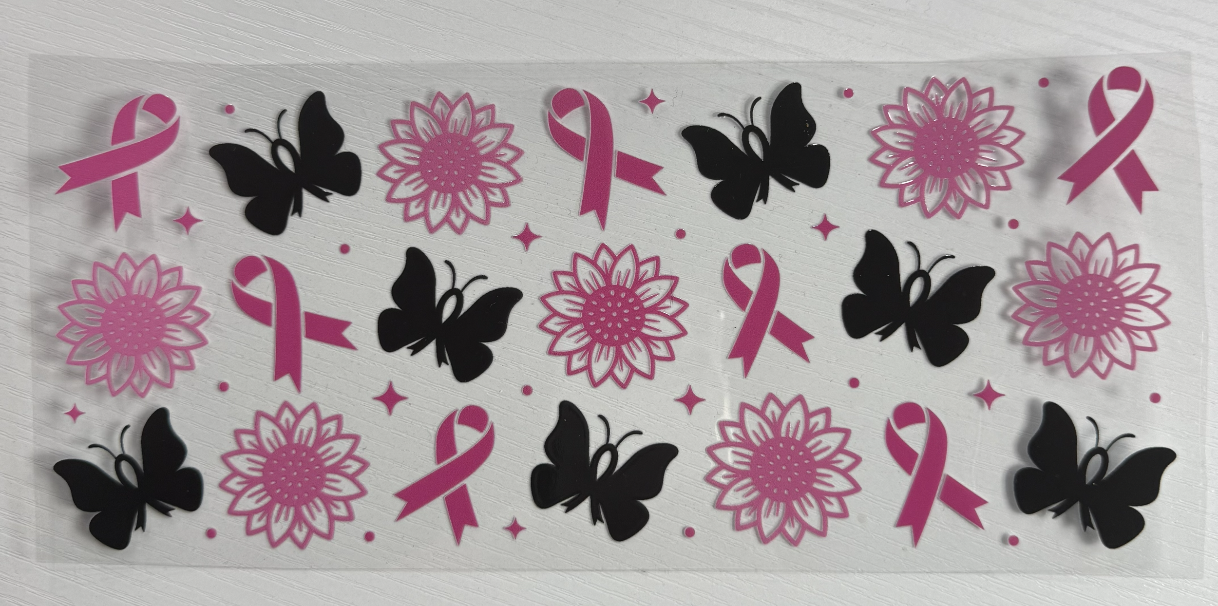 Breast Cancer Ribbon Butterfly Floral