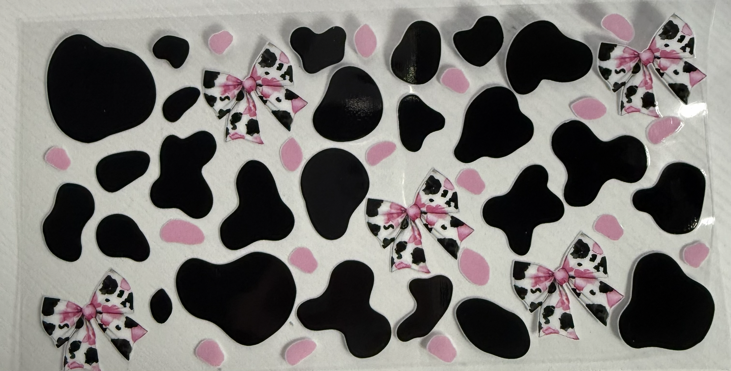 Pink and Black Cow Print