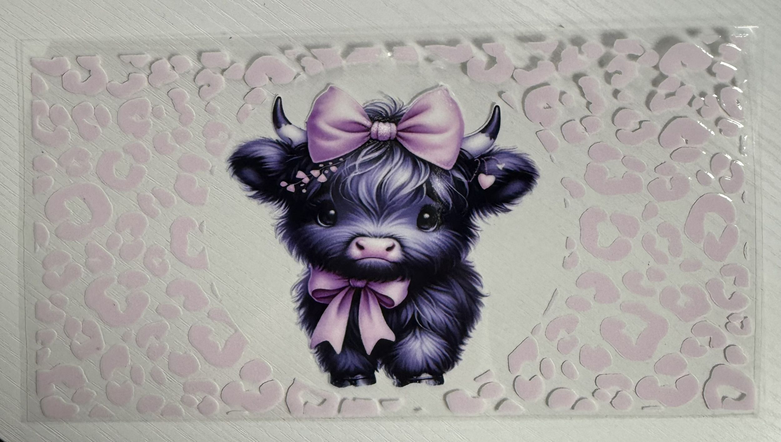 Black Highland Pink Bow and Leopard
