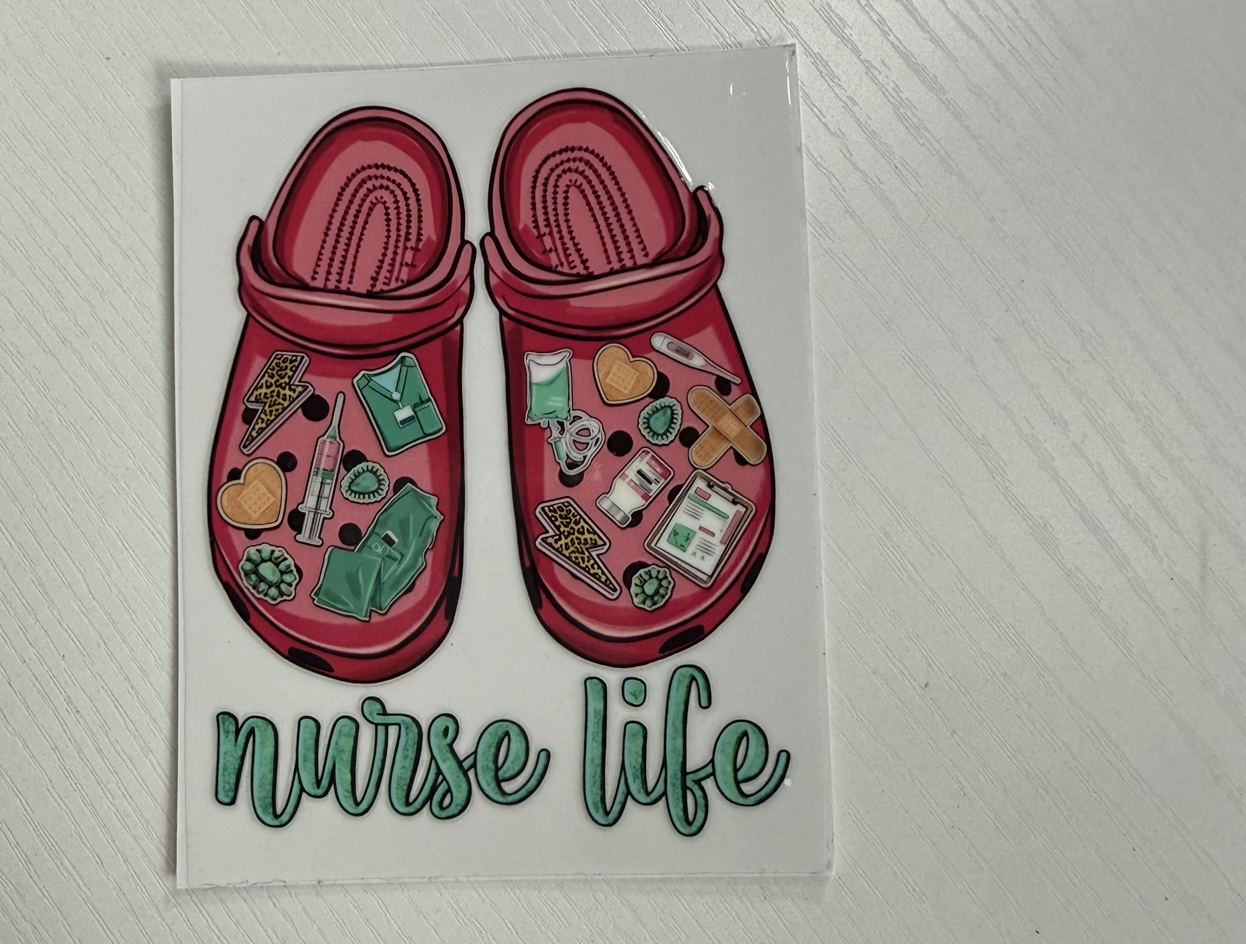 Nurse Life Pink Crocs