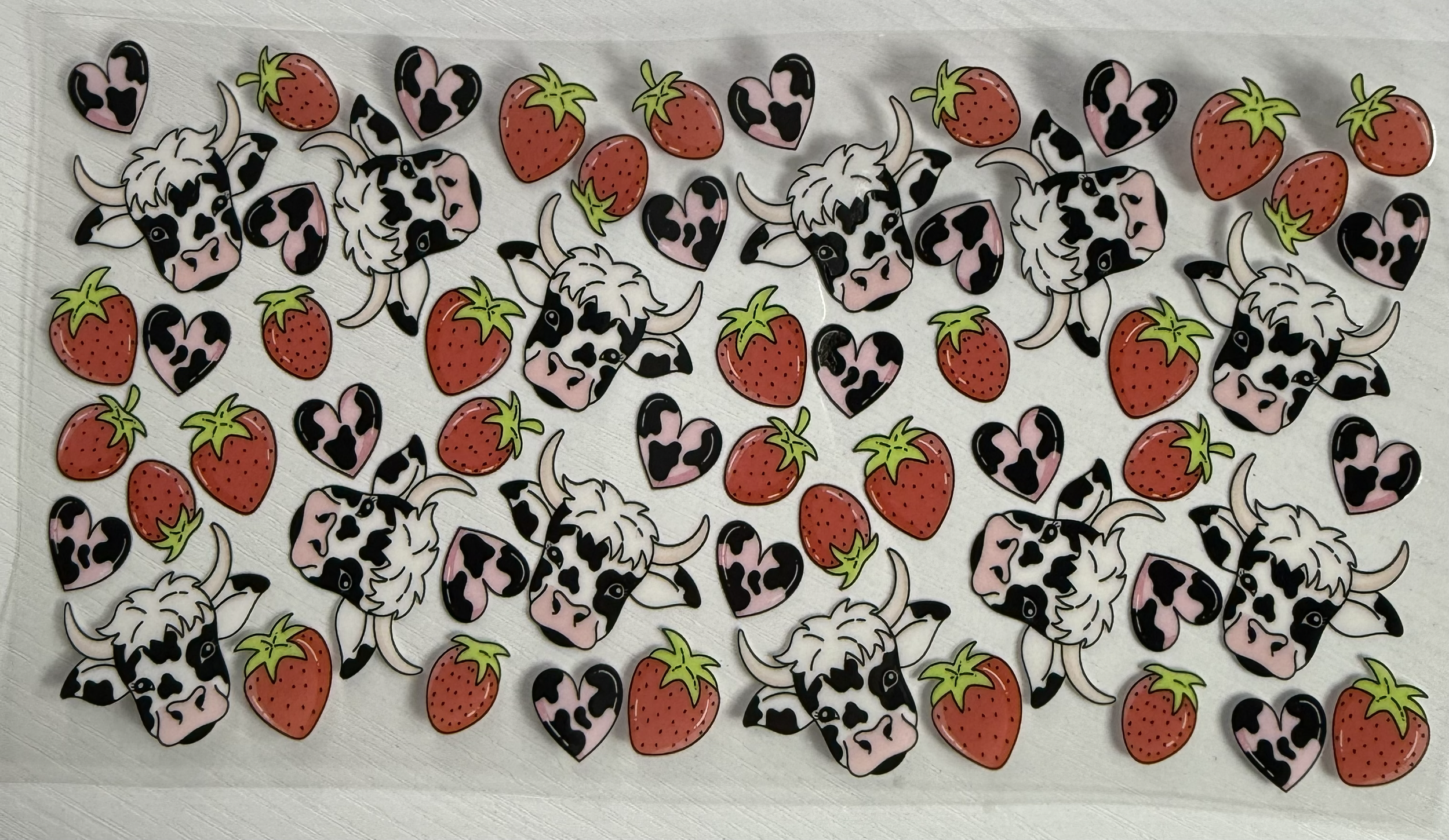Cow Print Hearts And Strawberries