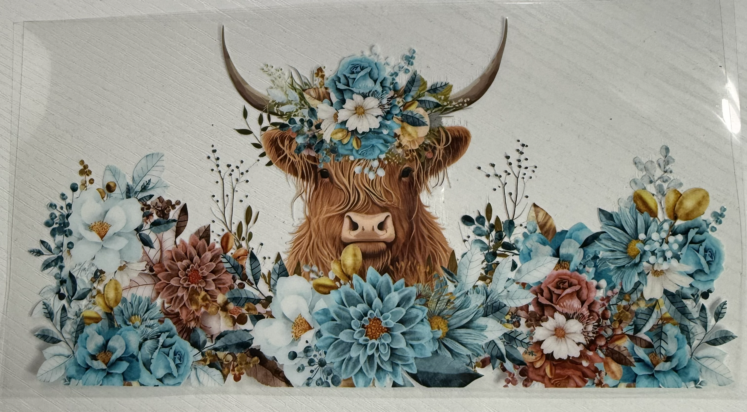 Cow Blue Floral
