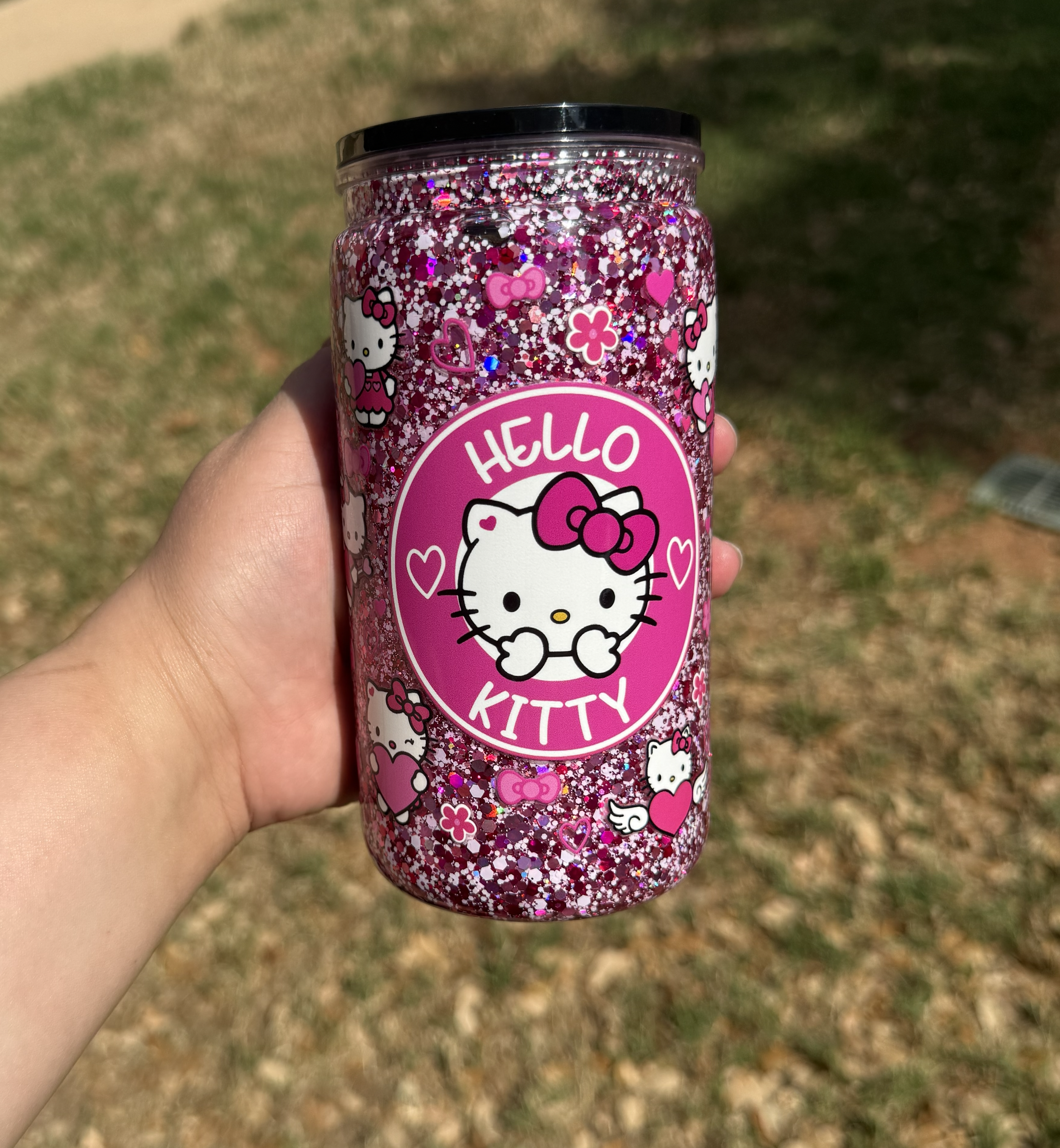 16 oz Snowglobe Tumbler-Hello Kitty
