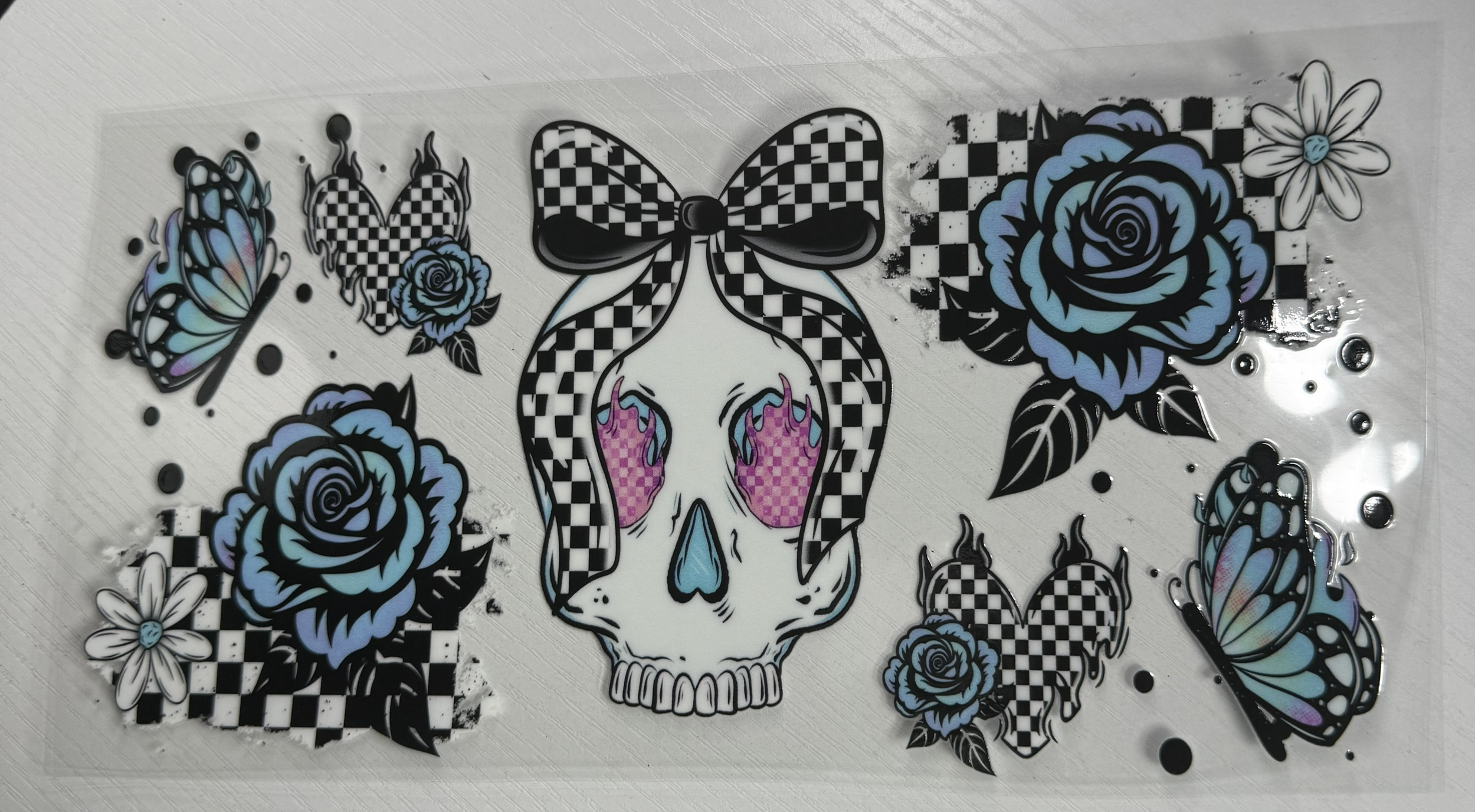 Checkered Coquette Skull