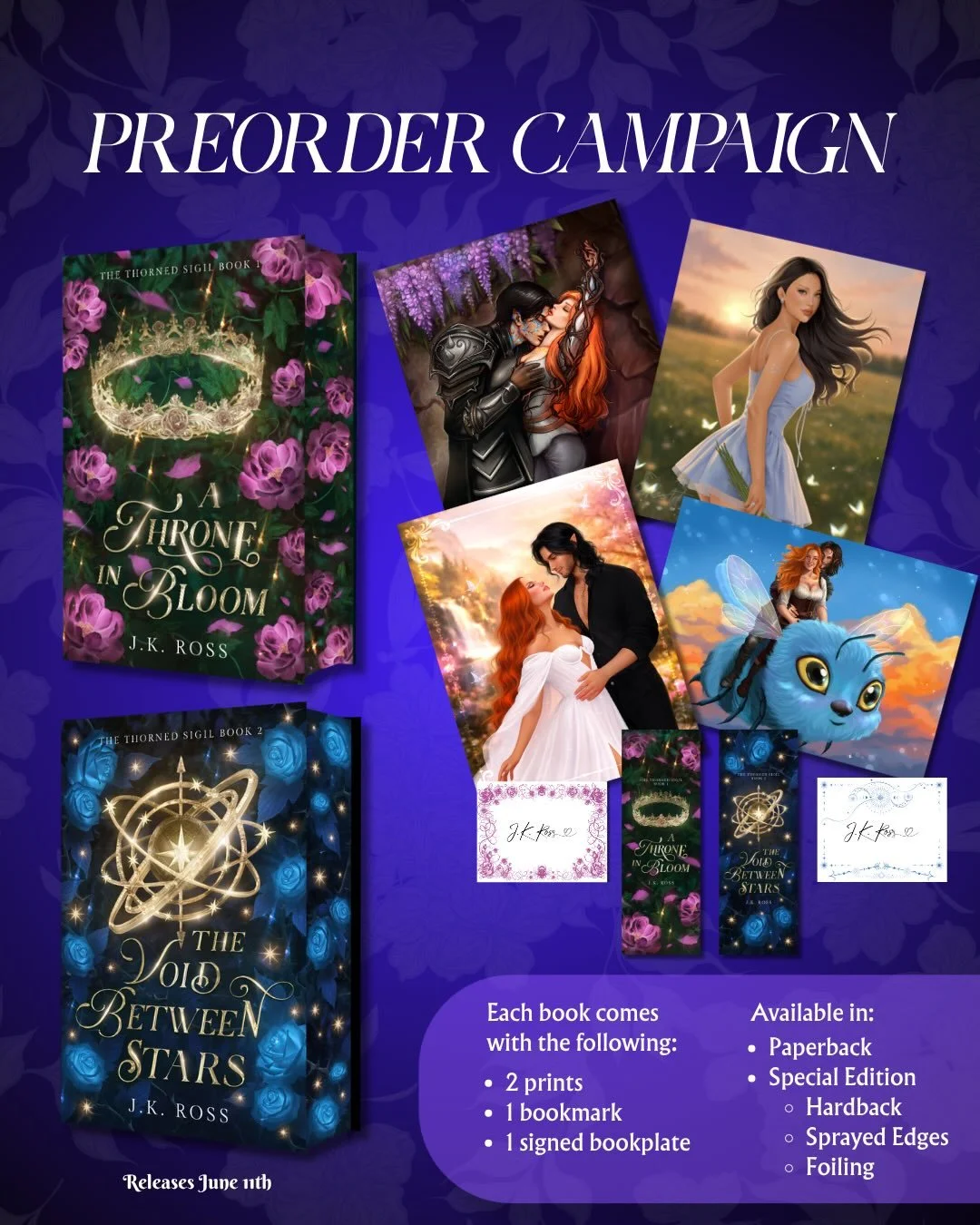Preorder campaign is live!! Give some love to these stores.

📚 The Void Between Stars by J.K. Ross (Book 2 in The Thorned Sigil Duology)

⭐️ Multiverse
💙 Fated Mates
⭐️ Dr Pepper Addiction
💙 Pining Hero
⭐️ Plants Vs Zombies
💙 Magical Garden Realm