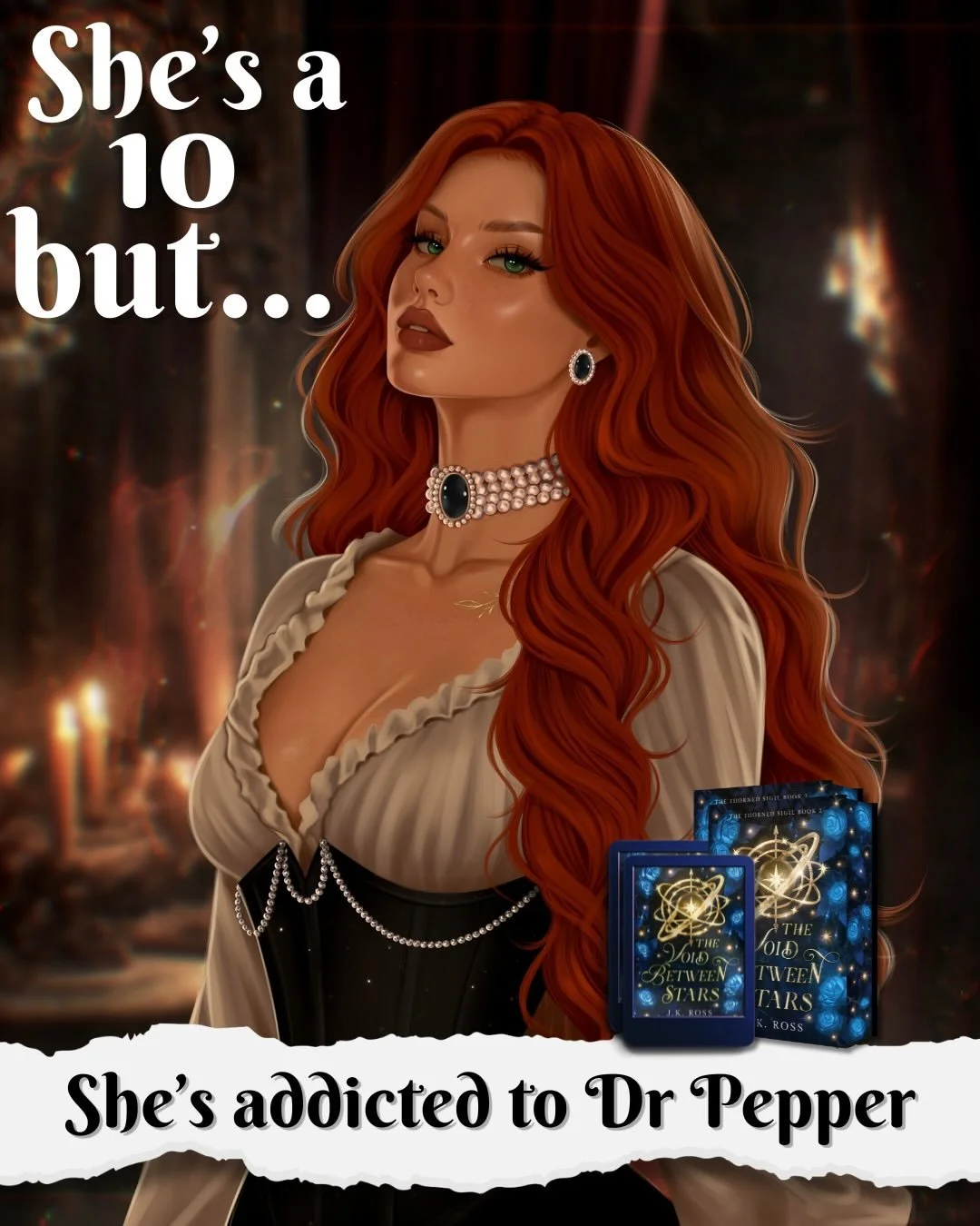 Continue Elle&rsquo;s story in The Void Between Stars.

Art by the amazing @khloeart - she is eating this look!!

📚 The Void Between Stars by J.K. Ross (Book 2 in The Thorned Sigil Duology)

⭐️ Multiverse
💙 Fated Mates
⭐️ Dr Pepper Addiction
💙 Pin