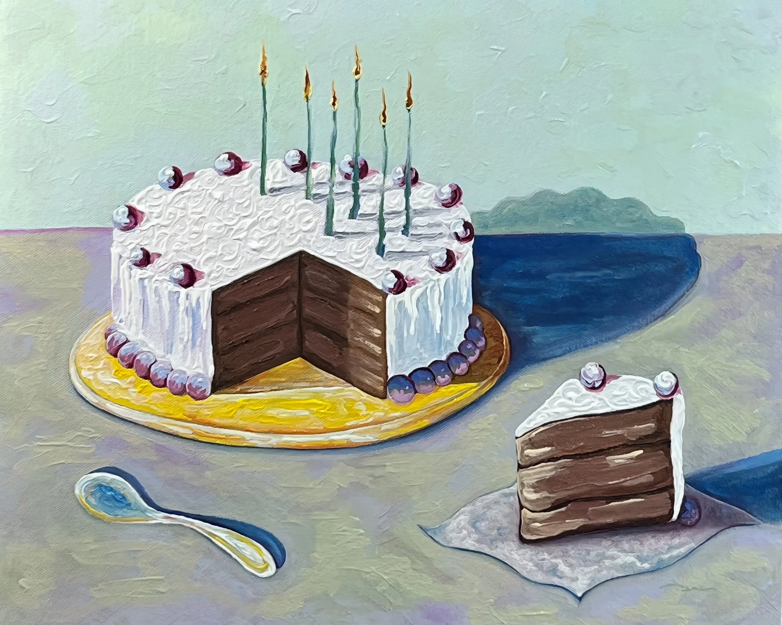 ezequiel's cake 11 x 14 oil canvas private collection