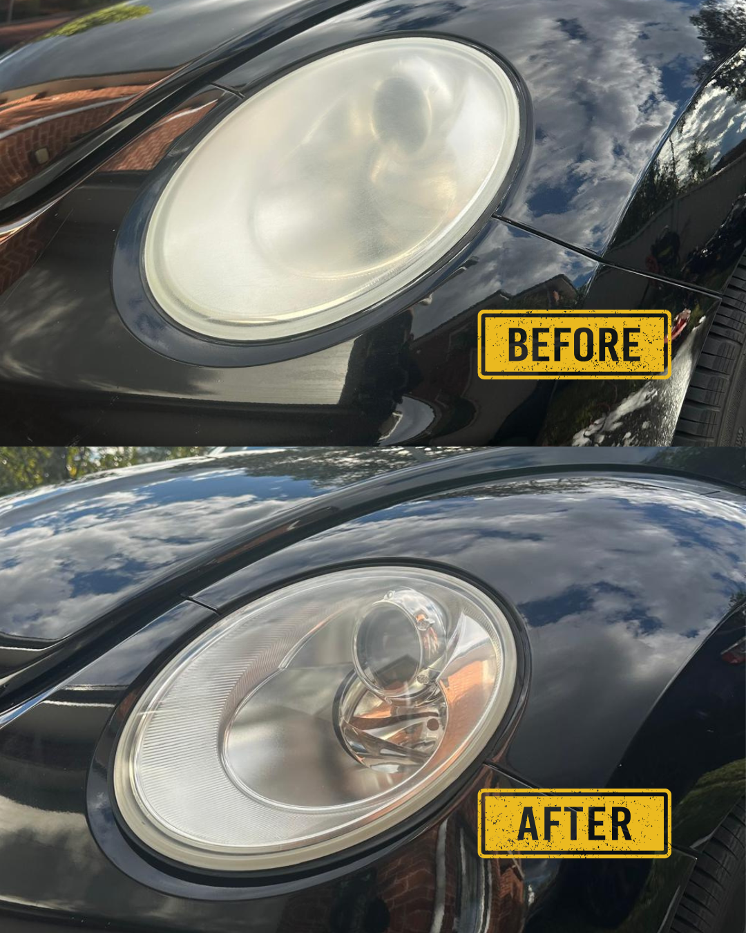 Before and After Headlight Restoration
