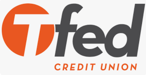 FedCredit Union logo with an orange circle and black and orange text.