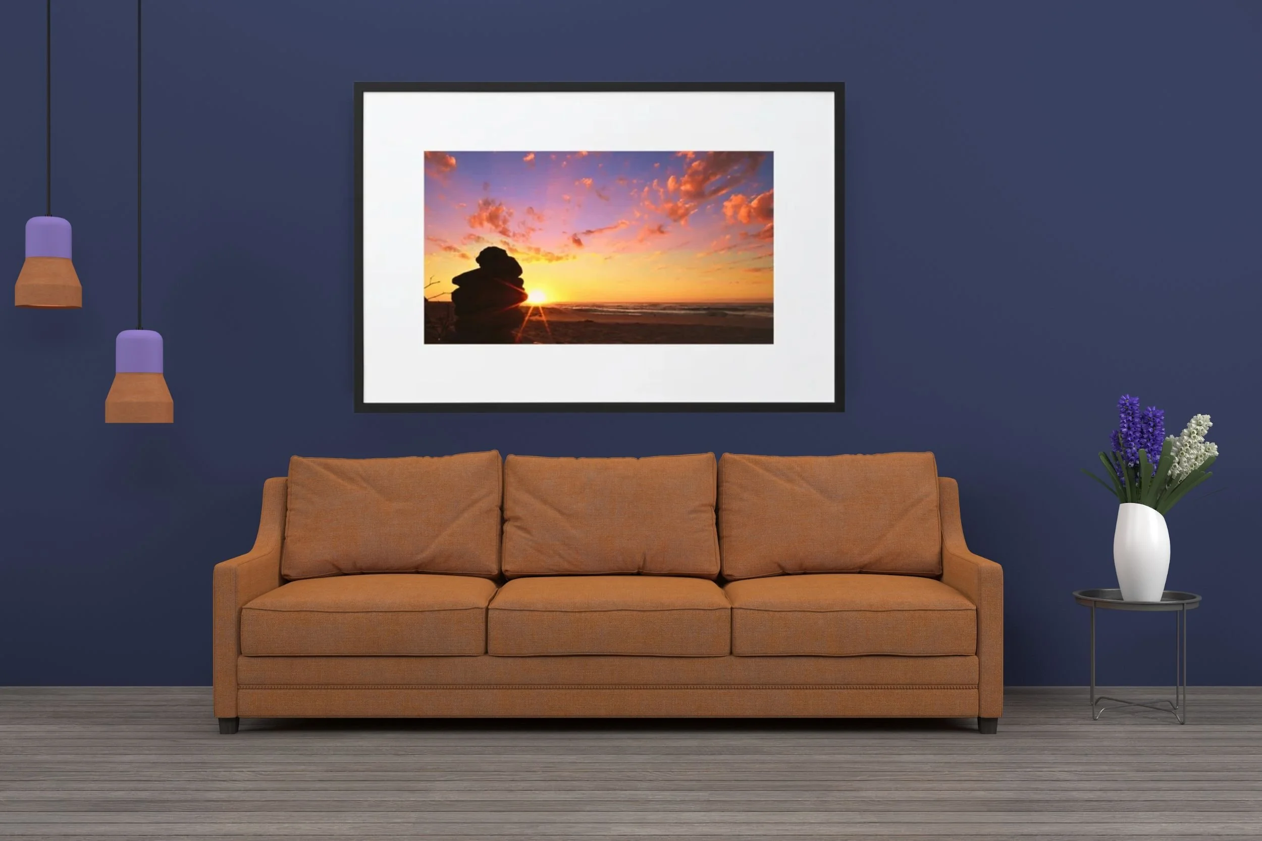 A striking photograph of a colourful sunrise at Red Bluff Beach, Victoria, Australia - perfect wall art for home or office decor.