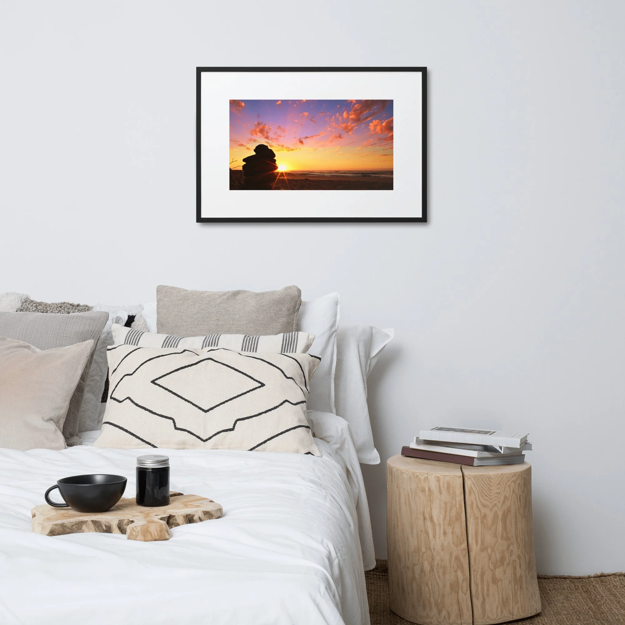 A striking photograph of a colourful sunrise at Red Bluff Beach, Victoria, Australia - perfect wall art for home or office decor.