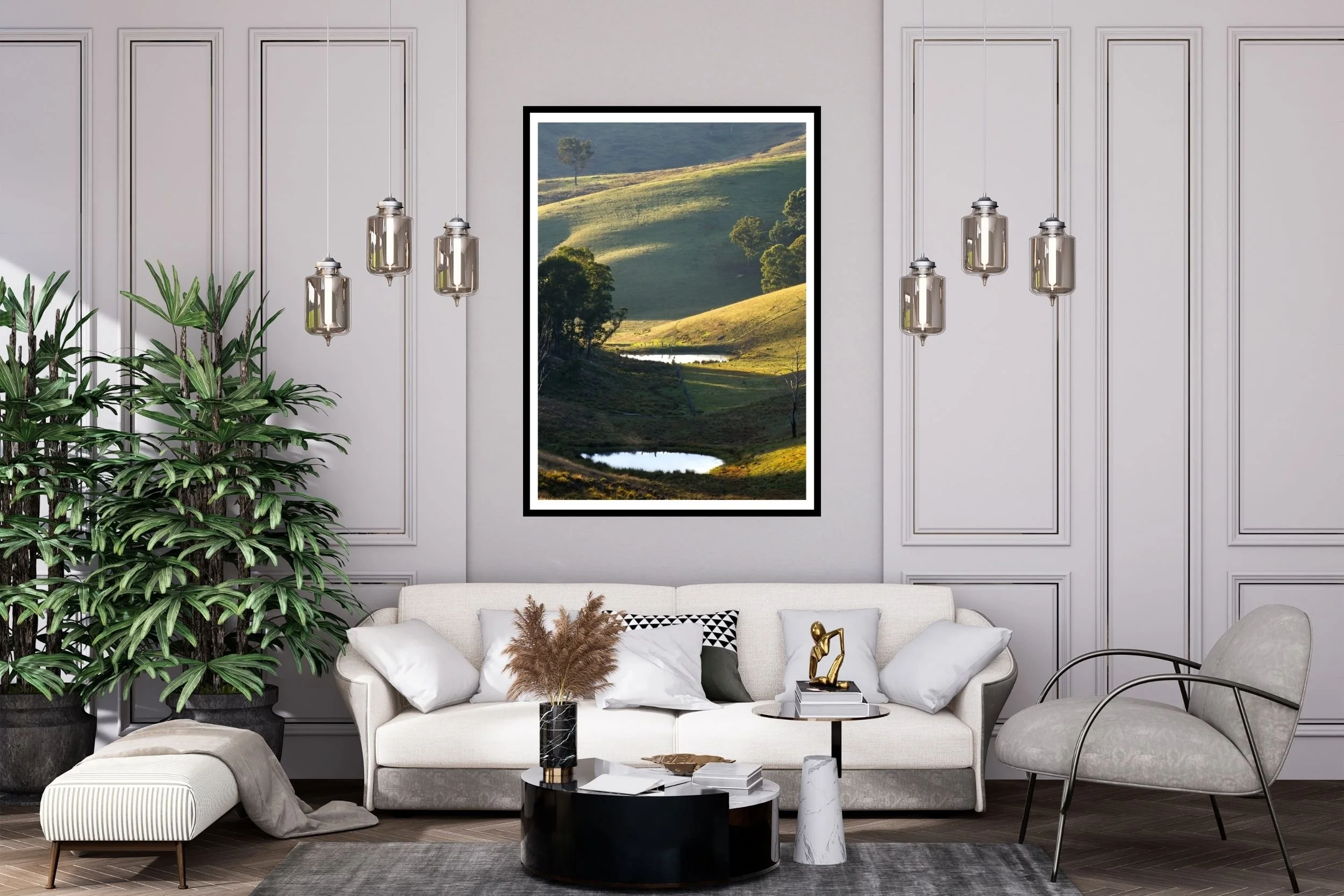 A lovely early morning photograph of two farm ponds tucked in a little hidden valley in Gippsland, Victoria Australia.