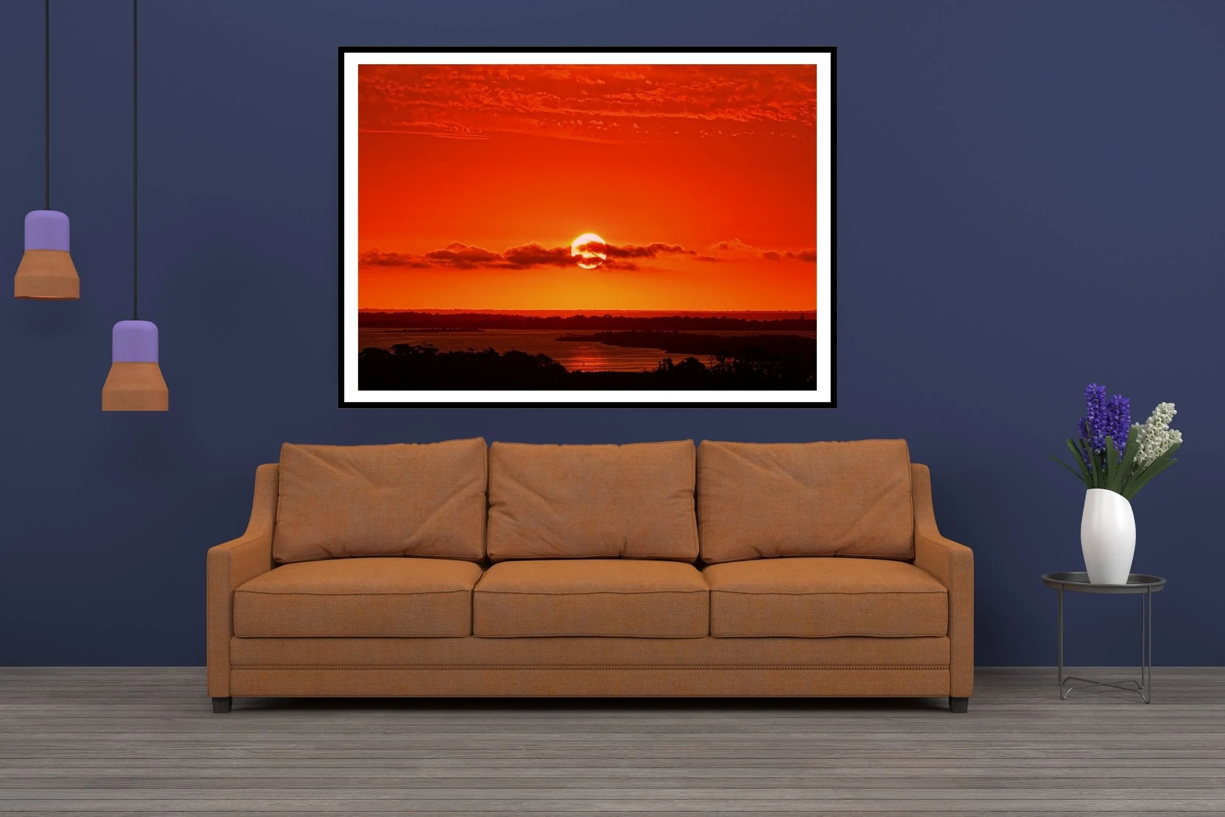 A breathtaking sunset scene at Lakes Entrance with rolling dunes, glowing ocean mist, and intense sunset light. at Lakes Entrance, Victoria Australia