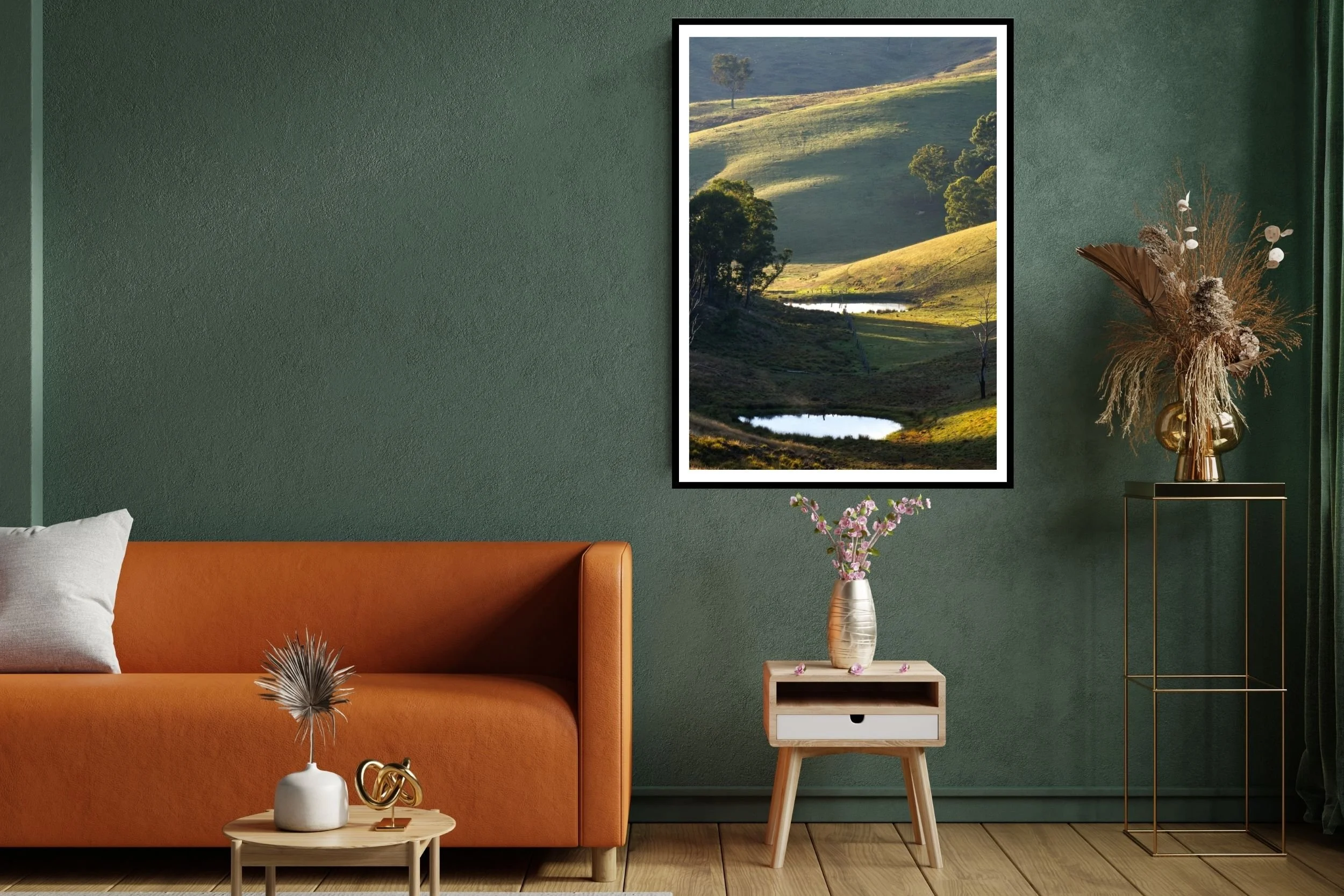 A lovely early morning photograph of two farm ponds tucked in a little hidden valley in Gippsland, Victoria Australia.