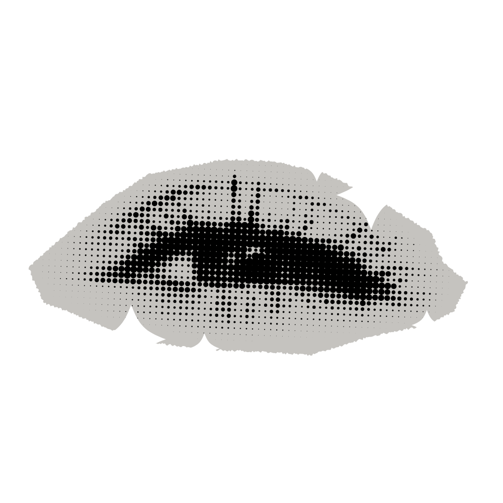 A stylized black and white illustration of a human eye with sparkles around it, resembling a glamorous or polished look.