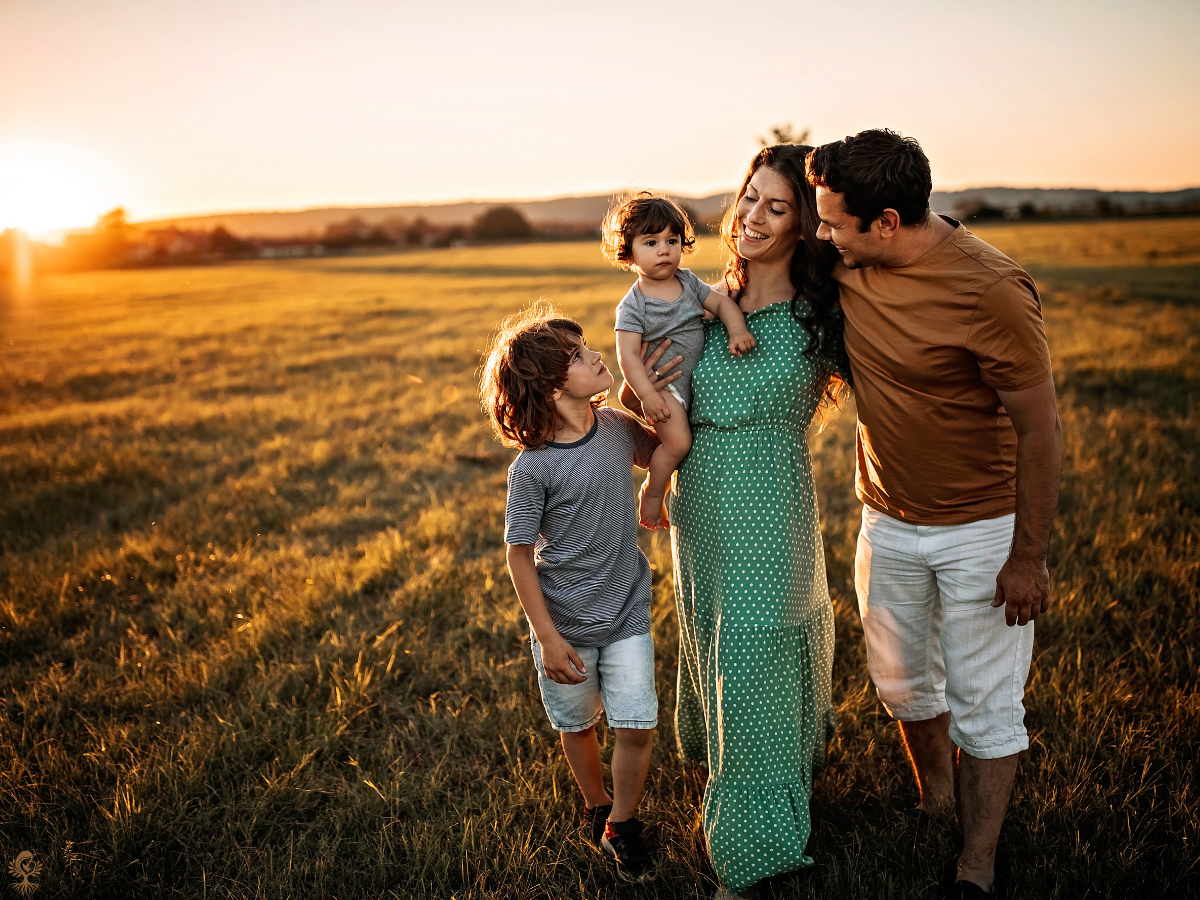 Family in a meadow