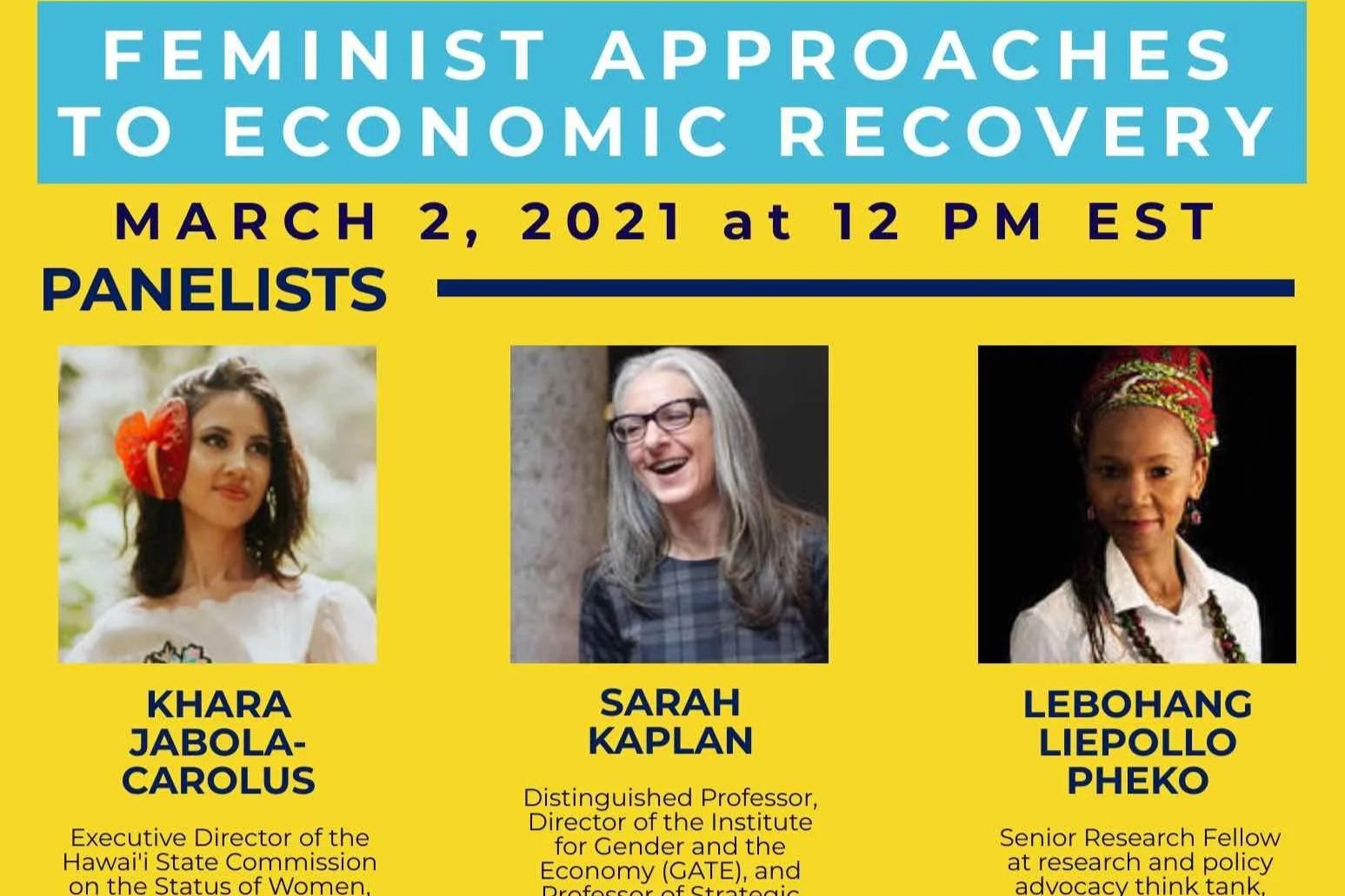 Feminist Approaches to Economic Recovery