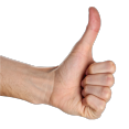 Close-up of a hand giving a thumbs-up gesture