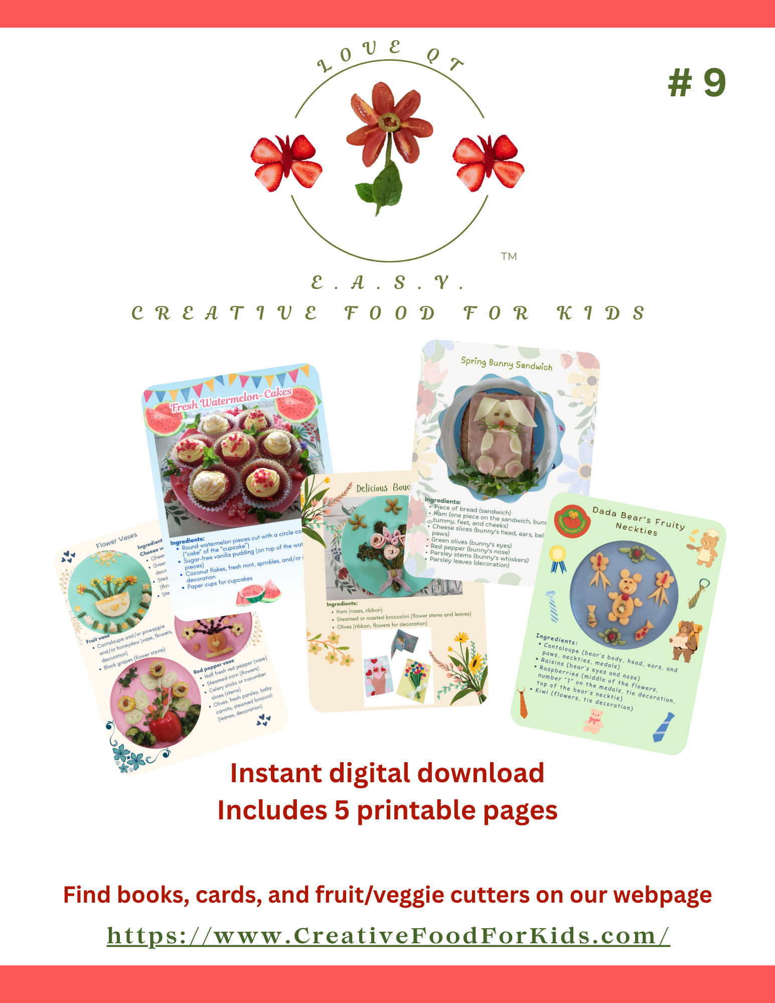 Five Food Art Cards for Kids - Set 9 Download