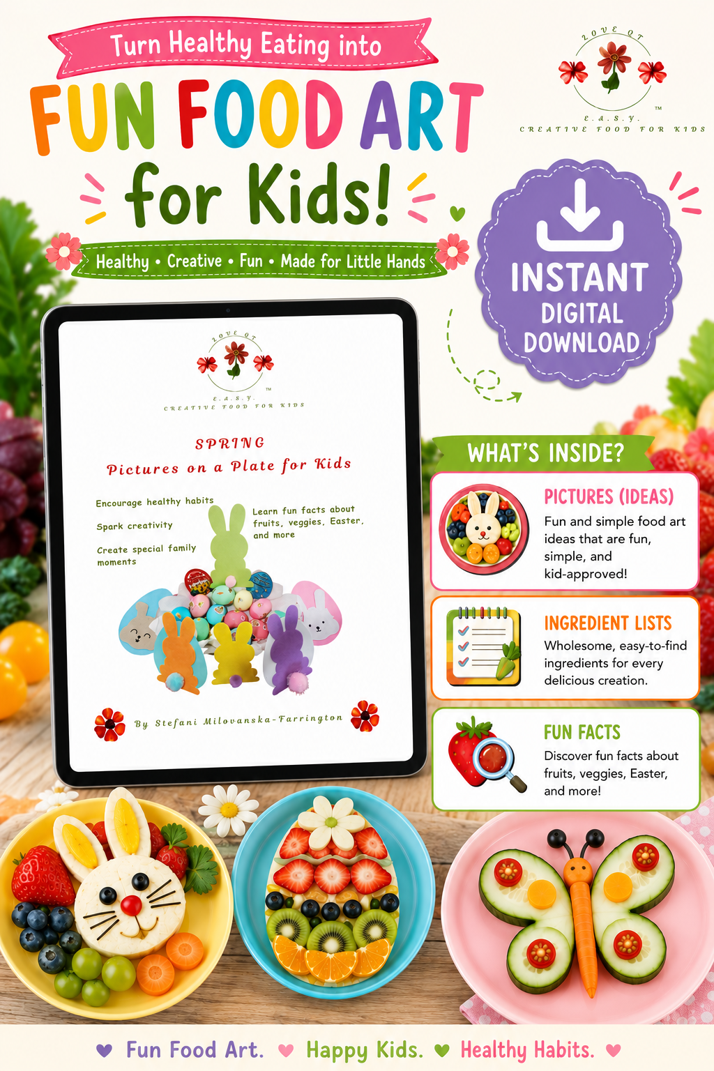 Digital Book - Spring Pictures on a Plate for Kids (Instant download)