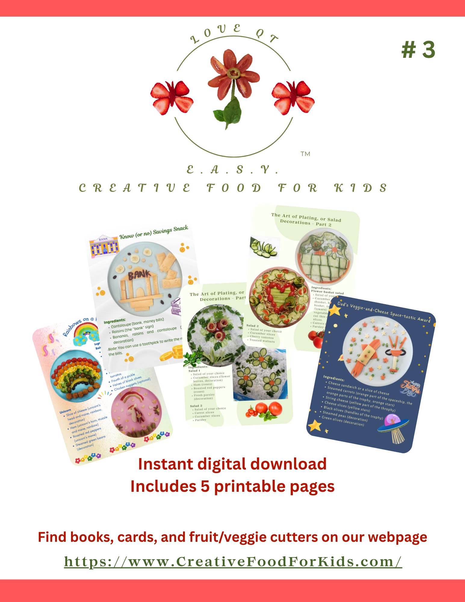 Five Food Art Cards for Kids - Set 3 Download