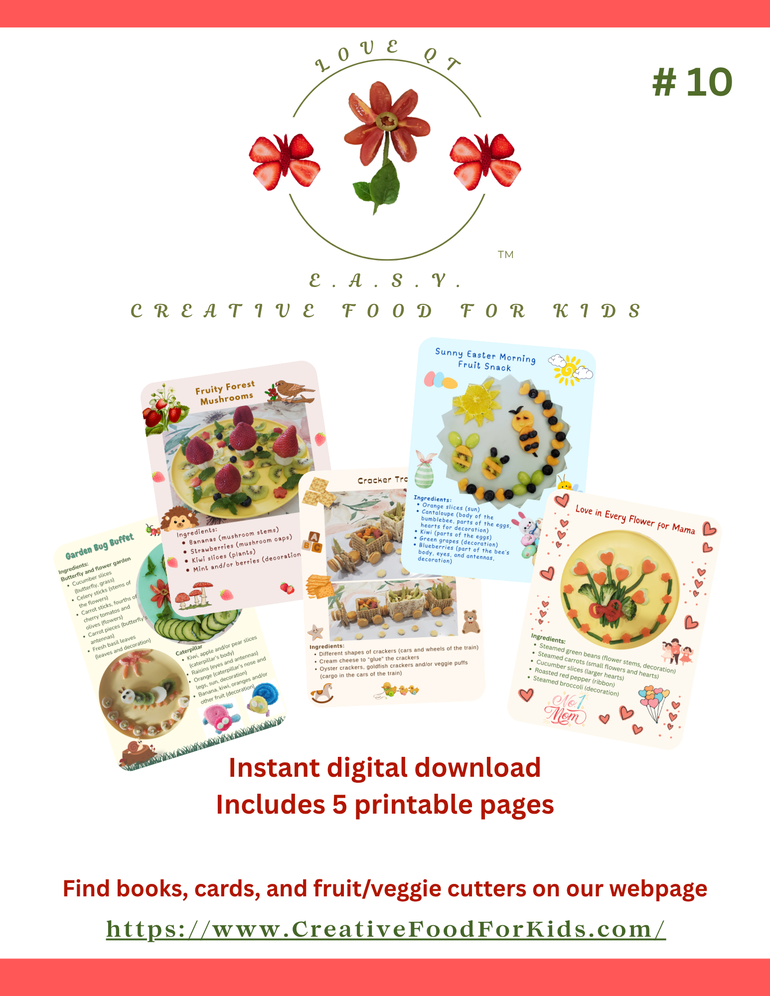 Five Food Art Cards for Kids - Set 10 Download