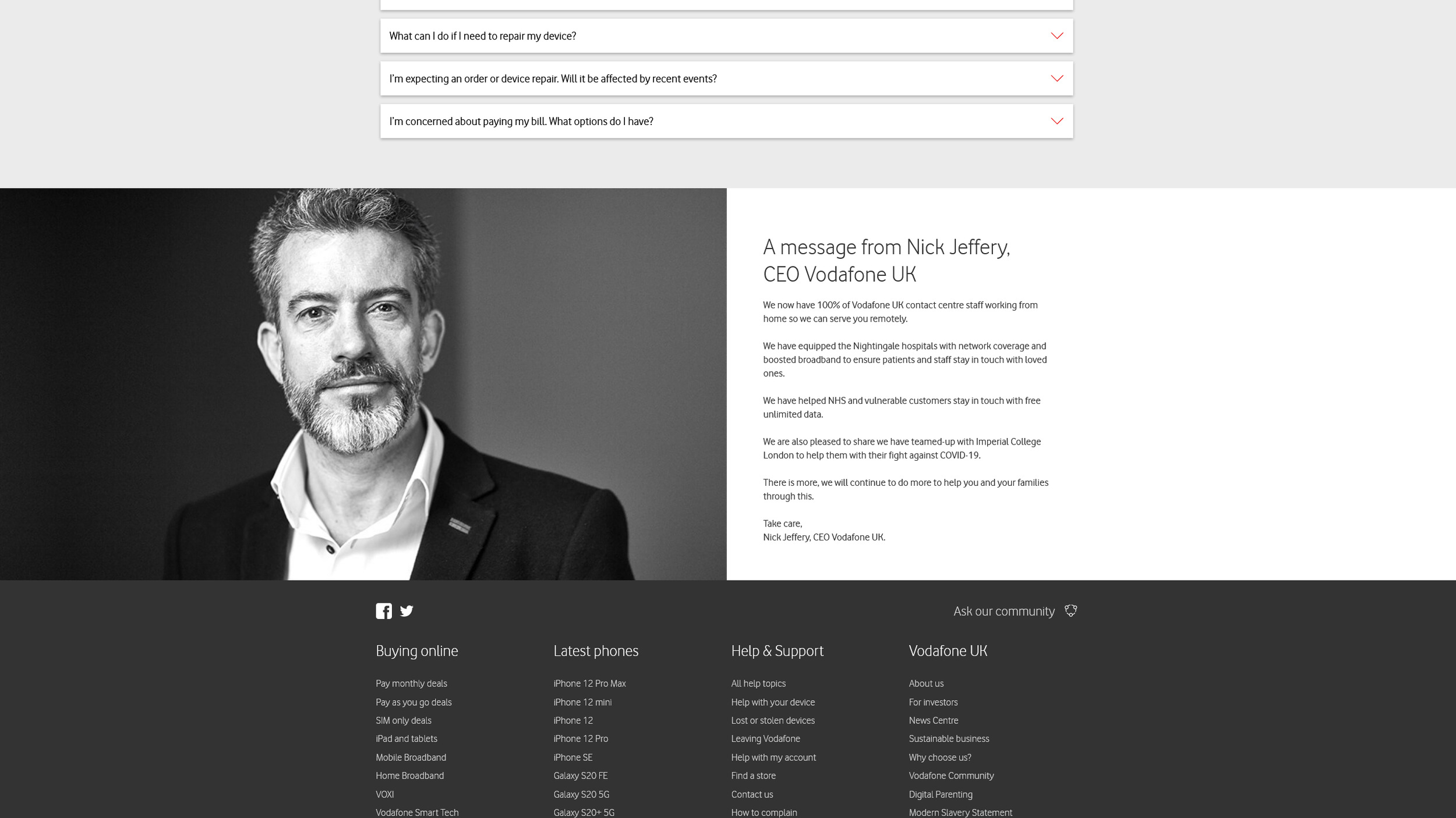A message from the Vodafone CEO